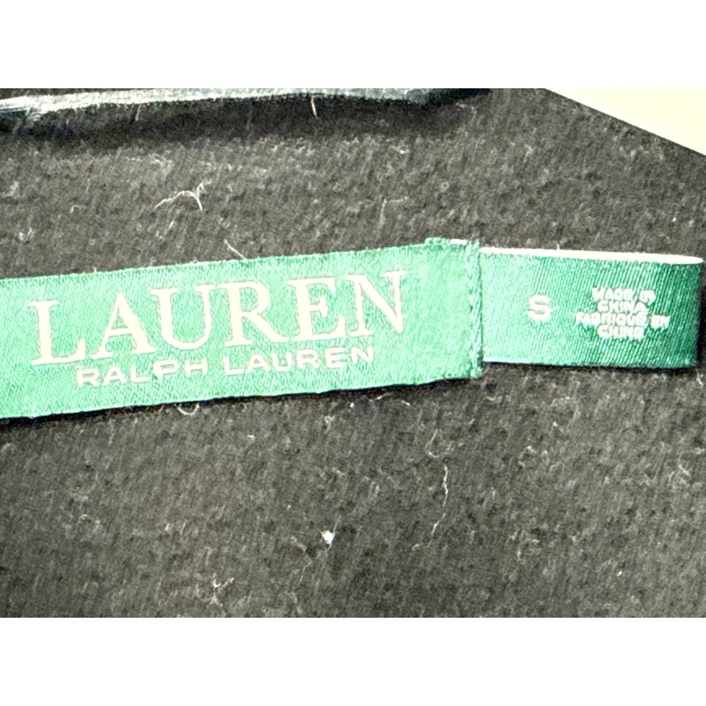 Lauren‎ Ralph Lauren Coat Womens S Black Fringe Wrap Wool Blend Asymmetrical - Picture 4 of 7